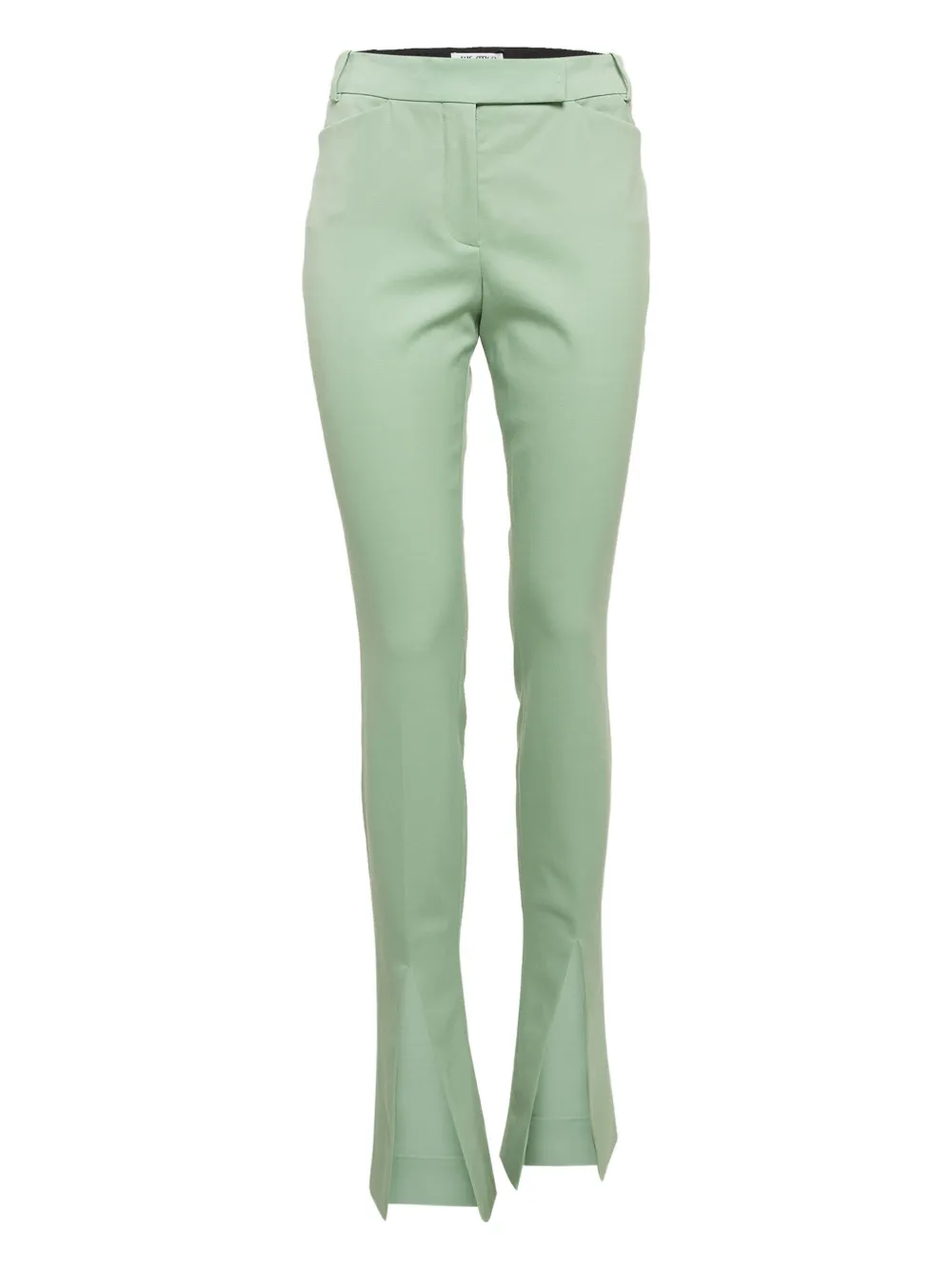 Pre-owned Attico Side-split Wool Trousers In Green