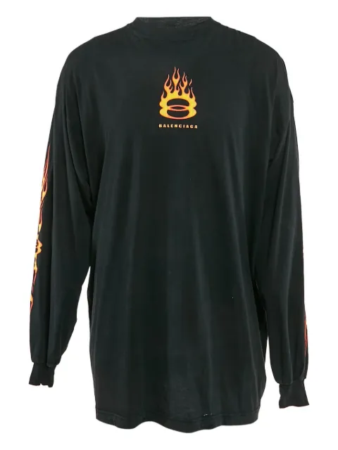 Balenciaga Pre-Owned t-shirt à imprimé flamme
