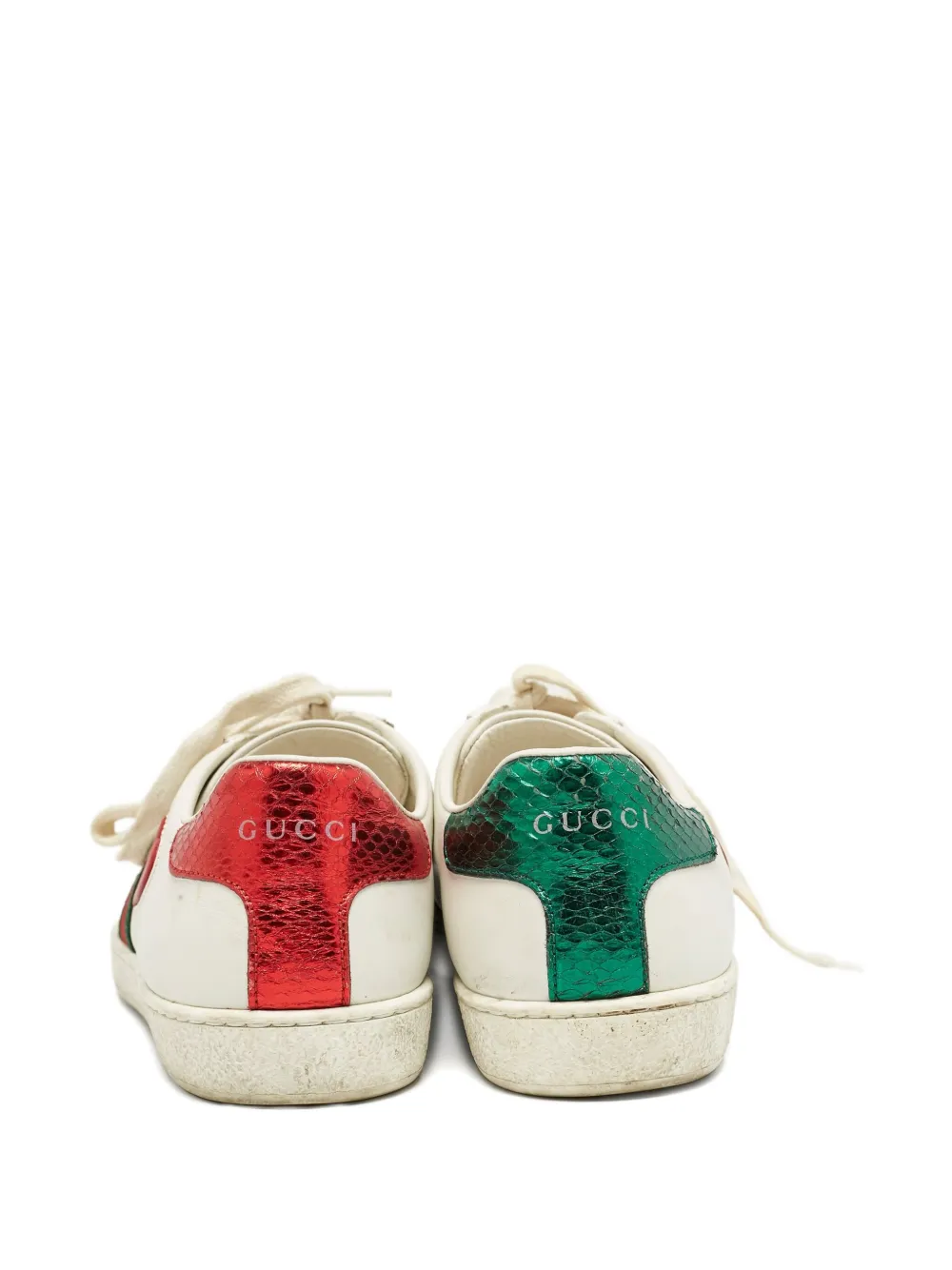 Gucci Pre-Owned 2024 sneakers met Web-streep - Wit