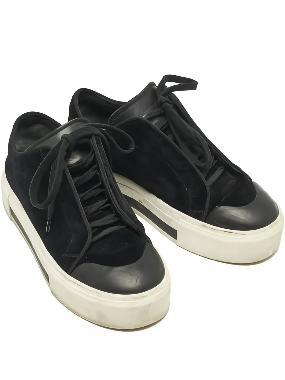 Pre-owned Alexander Mcqueen Leather Sneakers In Black