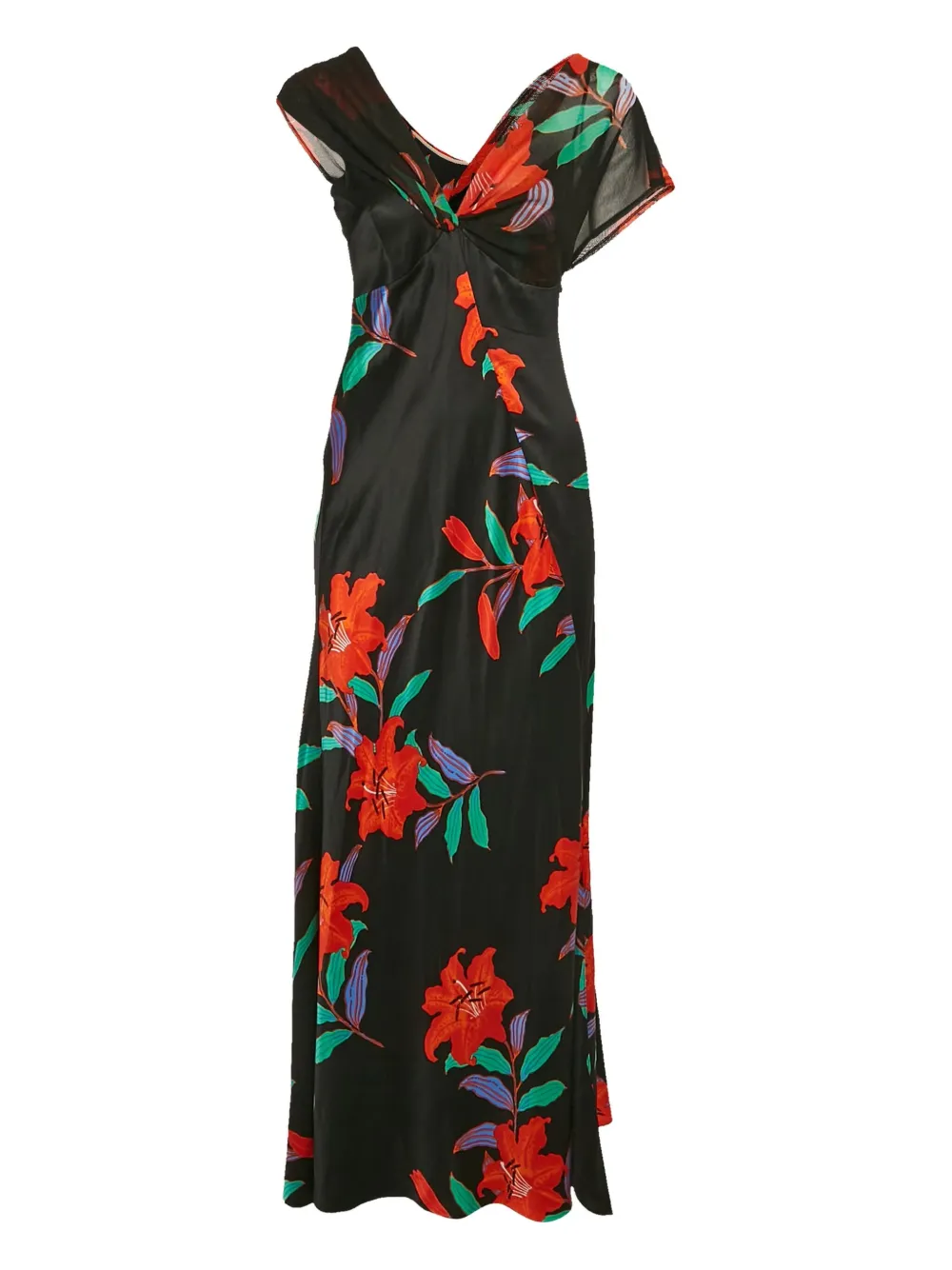 Diane Von Furstenberg Vintage floral-print maxi dress | Black | Image 1