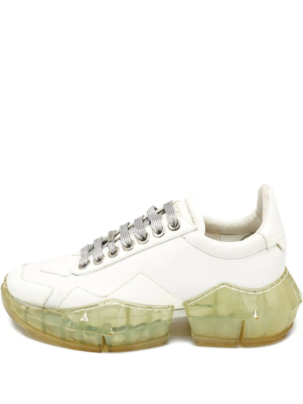 Pre-owned Jimmy Choo Diamond Sneakers In White