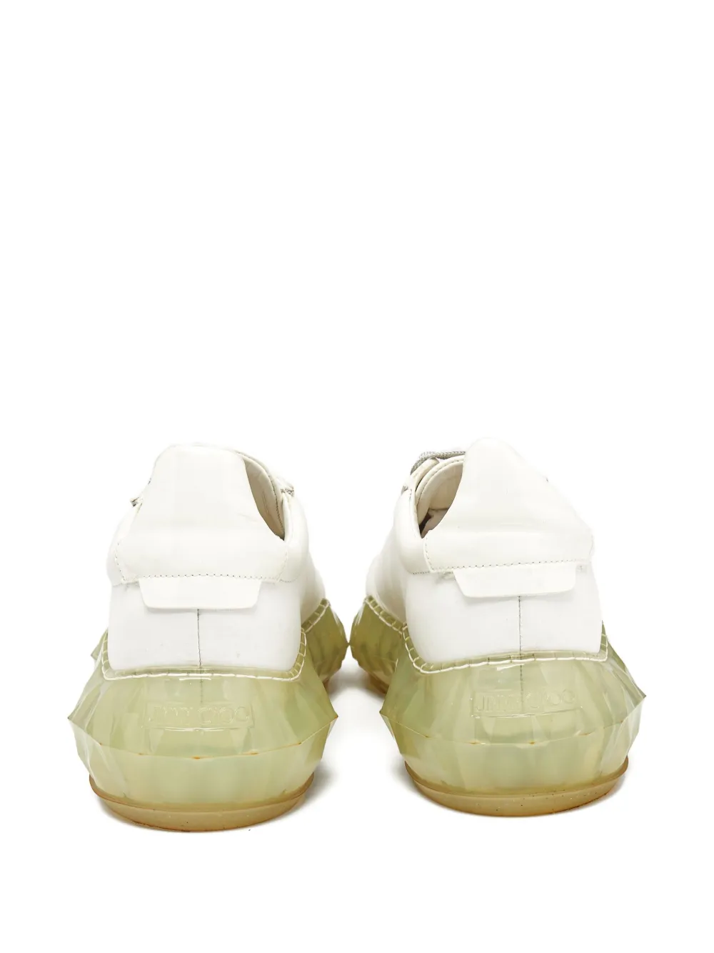 Pre-owned Jimmy Choo Diamond Sneakers In White