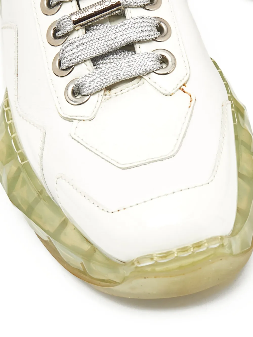 Pre-owned Jimmy Choo Diamond Sneakers In White