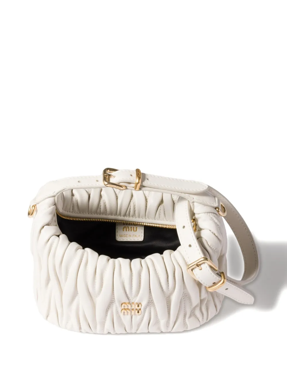 Miu Wander matelassé mini shopper Wit