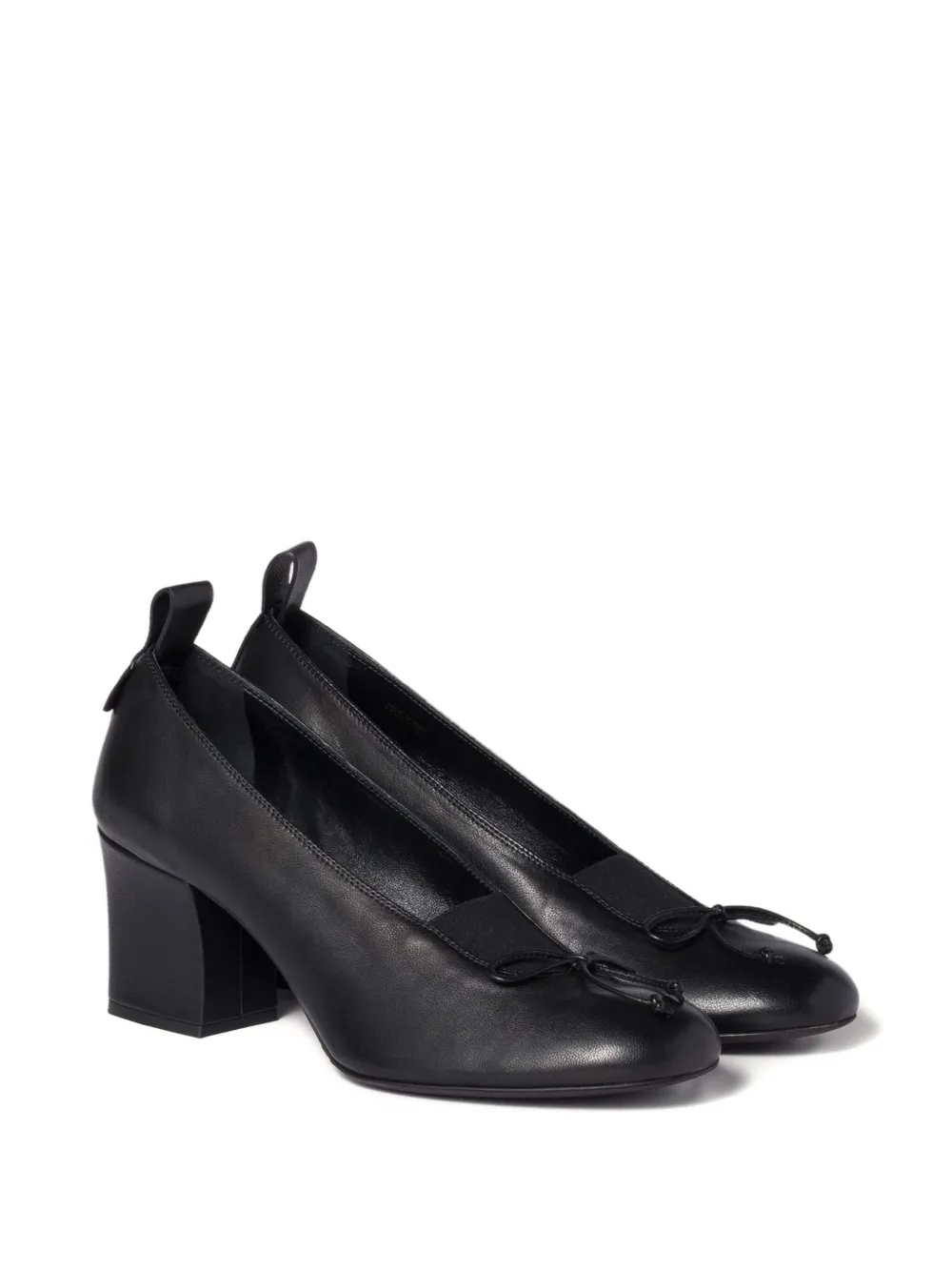 Miu 65mm bow-detail block-heel pumps Black