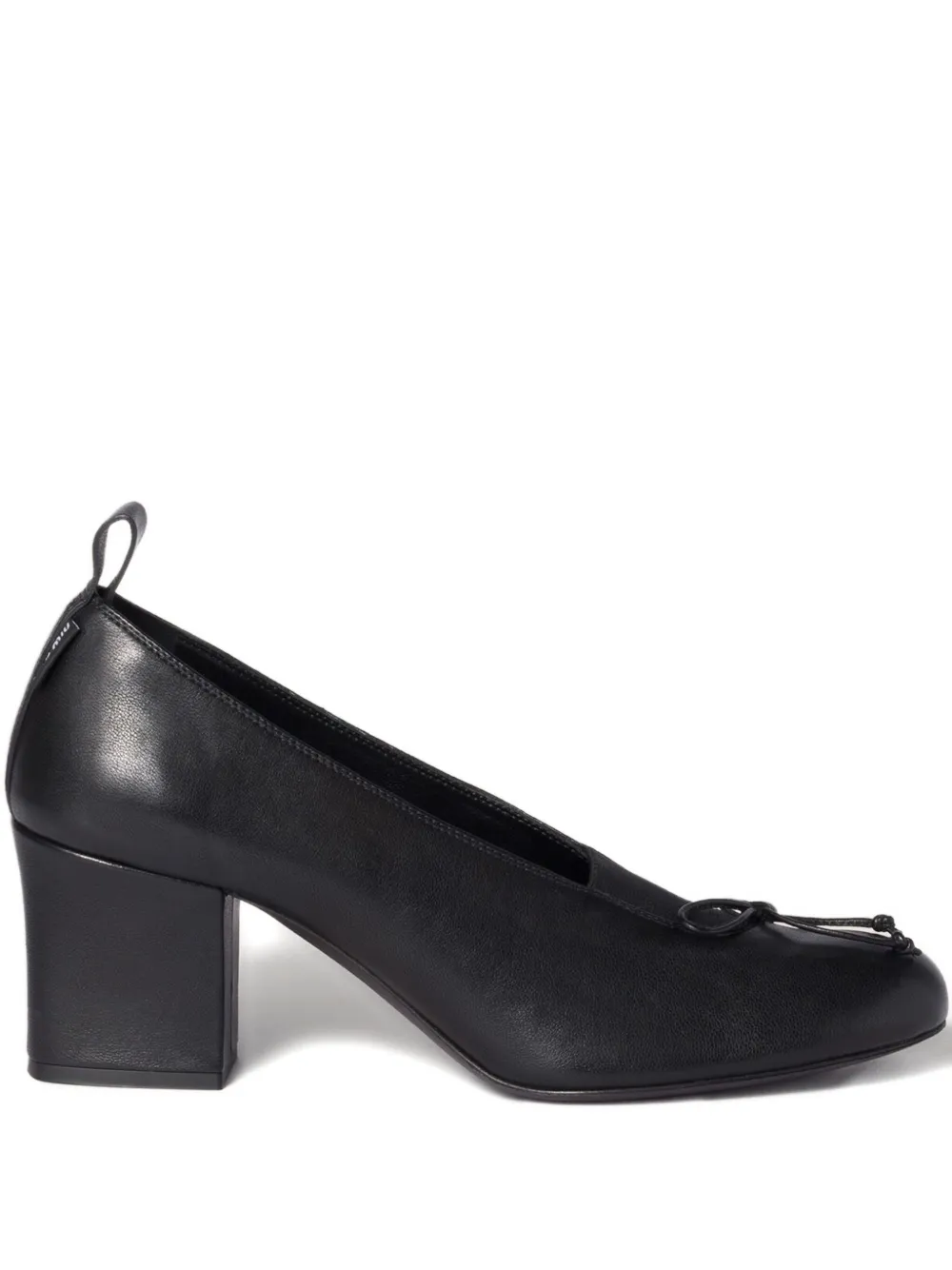 Miu 65mm bow-detail block-heel pumps Black