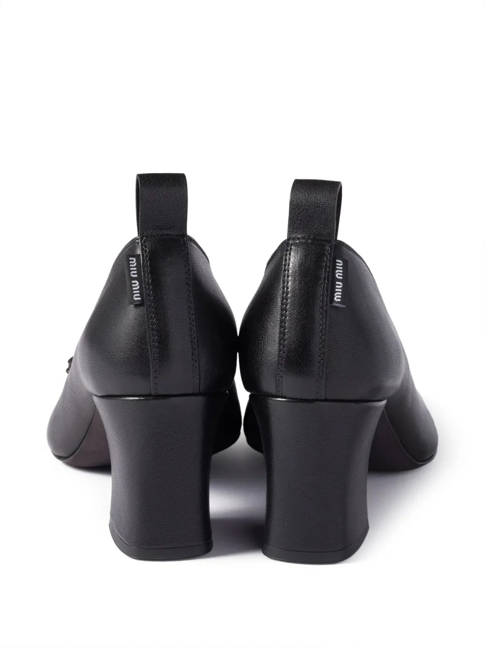 Miu 65mm bow-detail block-heel pumps Black