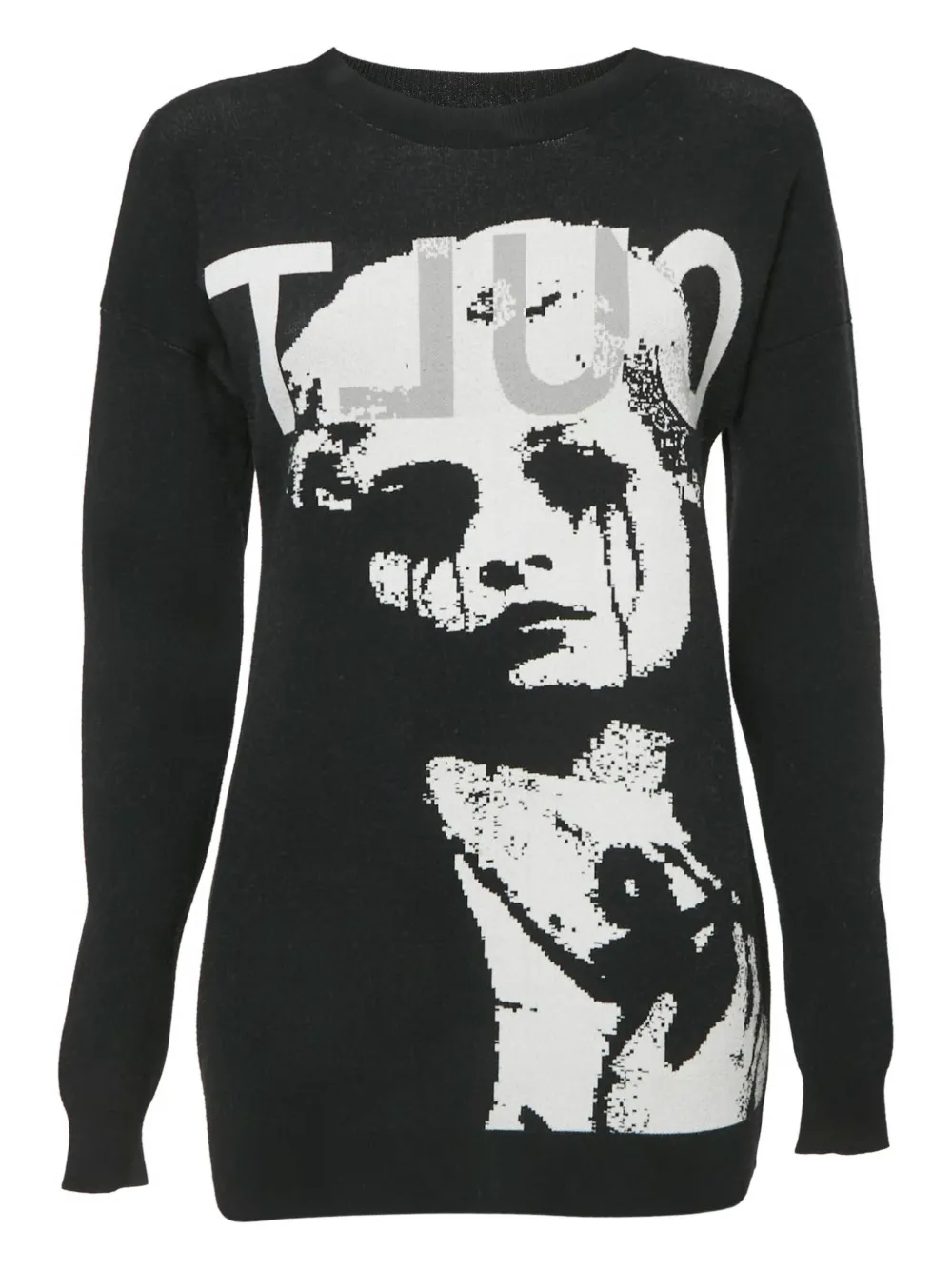 Pre-owned Alexander Mcqueen 2023 Face Intarsia Knit Sweater In Black
