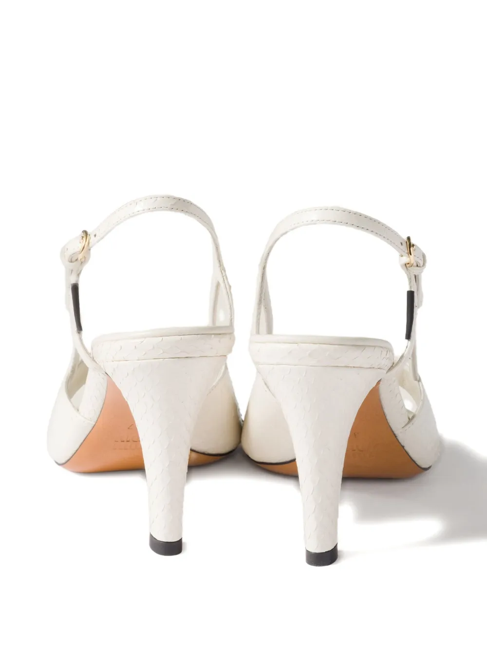 Miu slingback leather sandals White