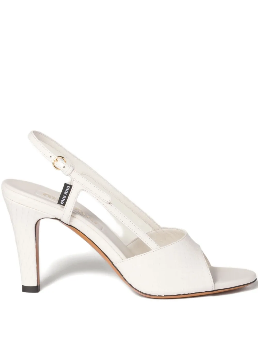 Miu slingback leather sandals White