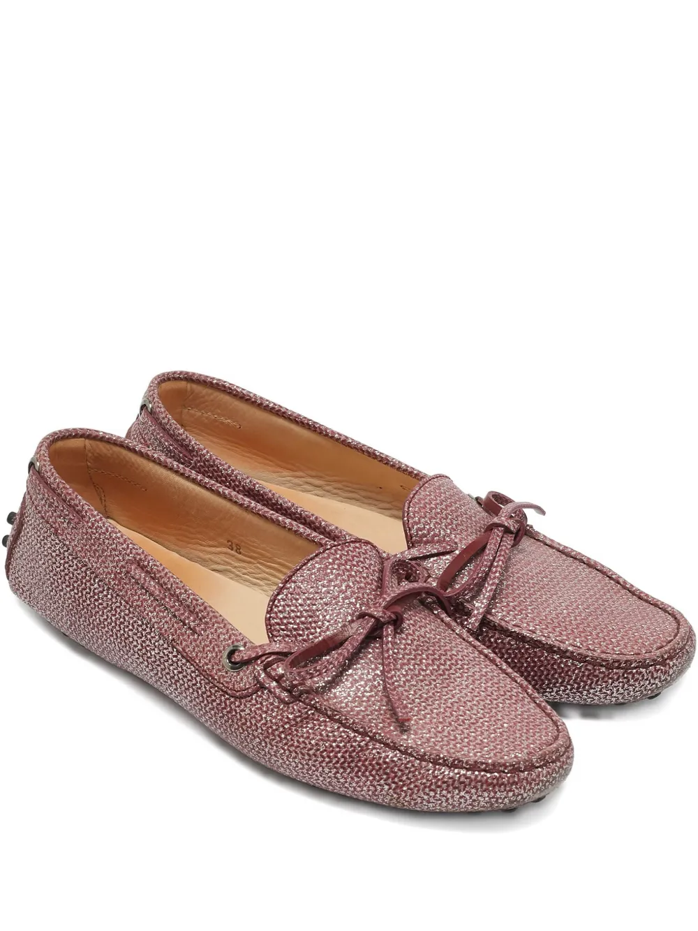 Tod's Vintage Loafer mit Glitter-Schleife - Violett