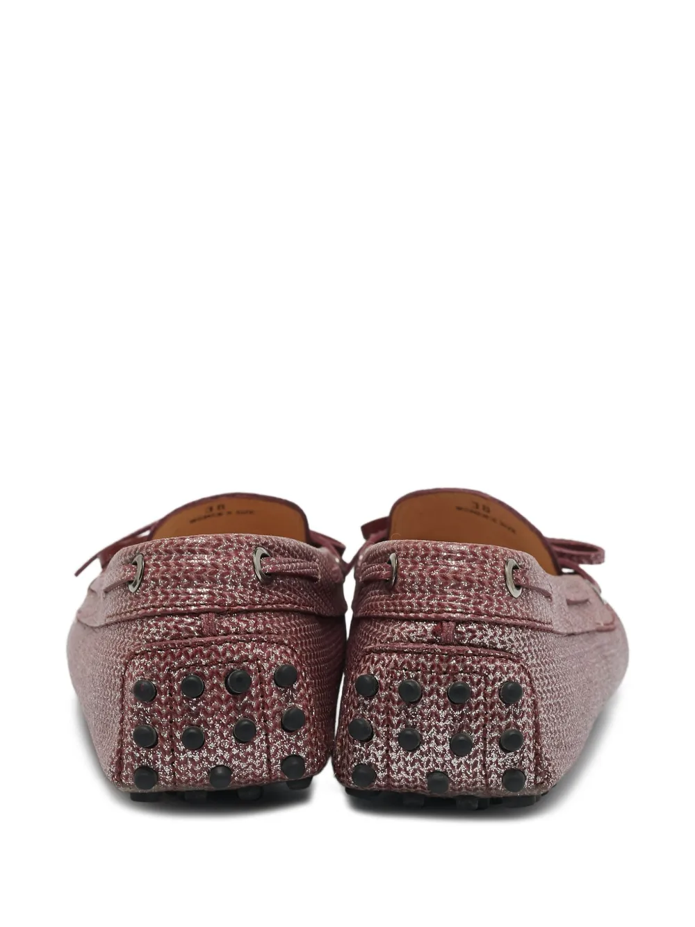 Tod's Vintage Loafers met glitter strik - Paars