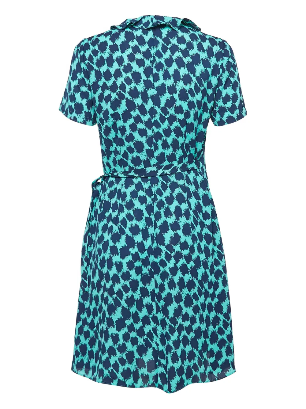 Diane Von Furstenberg Vintage Mini-wikkeljurk met print - Blauw