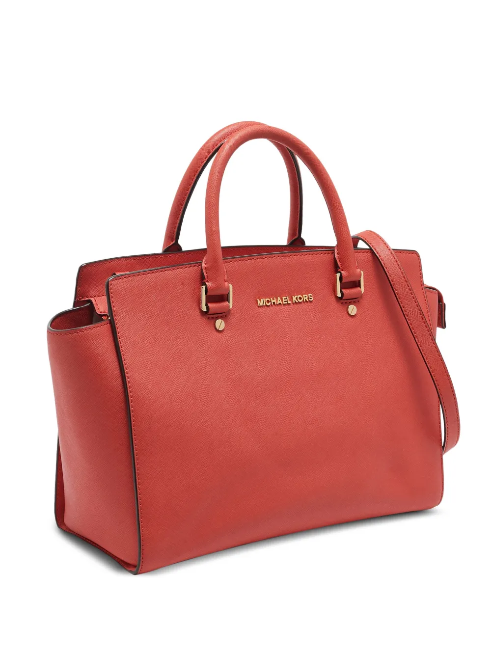 Michael Kors Vintage 2024 サフィアーノレザーサッチェルバッグ - レッド Michael Kors Vintage 2024 サフィアーノレザーサッチェルバッグ - レッド