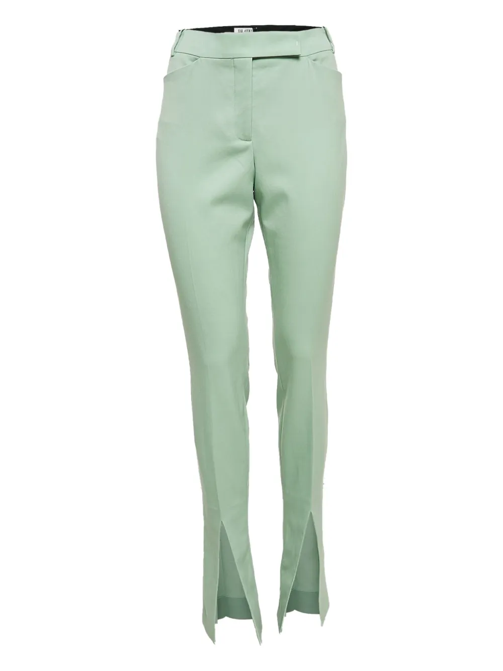 Pre-owned Attico Front-slit Wool Trousers In Green