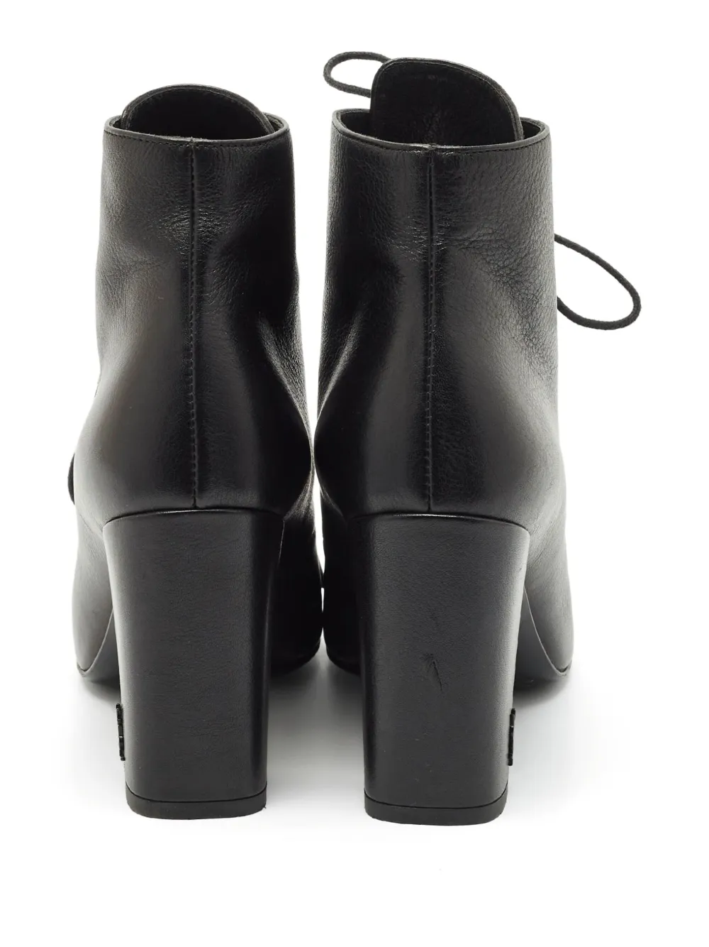 Saint Laurent Pre-Owned Leren veterlaarzen - Zwart