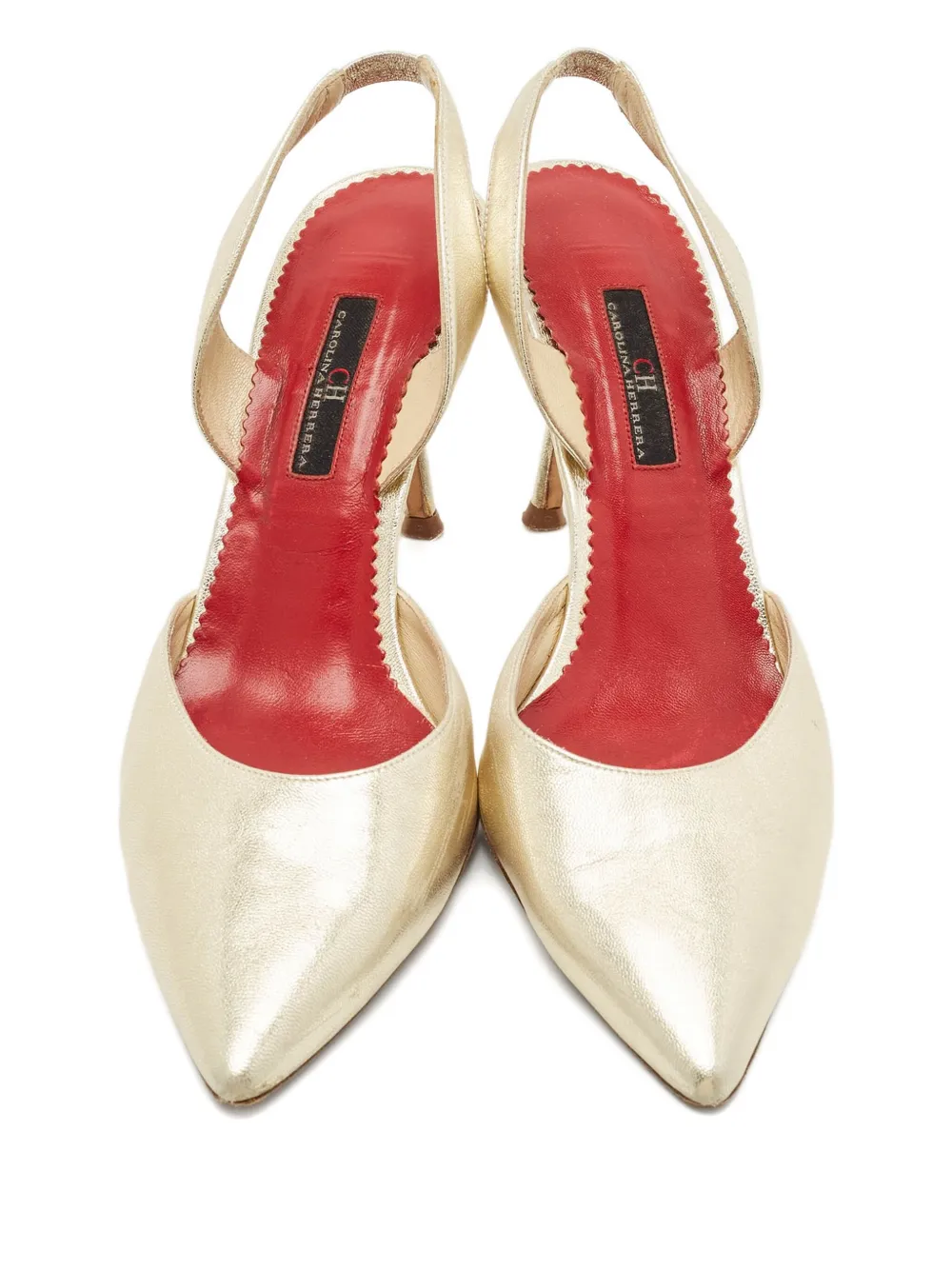Carolina Herrera Vintage Pumps mit Slingback-Riemen - Gold