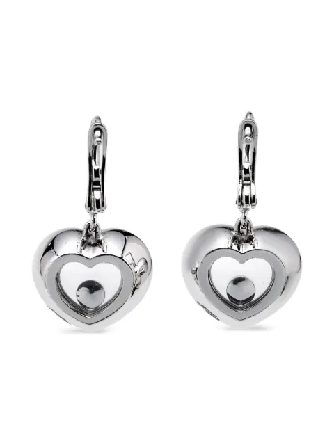 Chopard Pre-Owned 18K White Gold happy Hearts diamond earrings