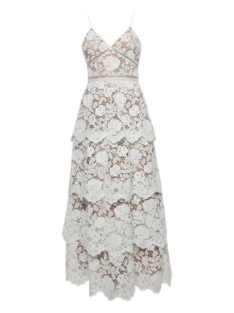 Self-Portrait floral lace tiered dress