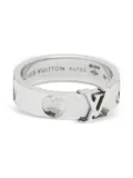 Louis Vuitton Pre-Owned logo-embossed stud ring - Silver