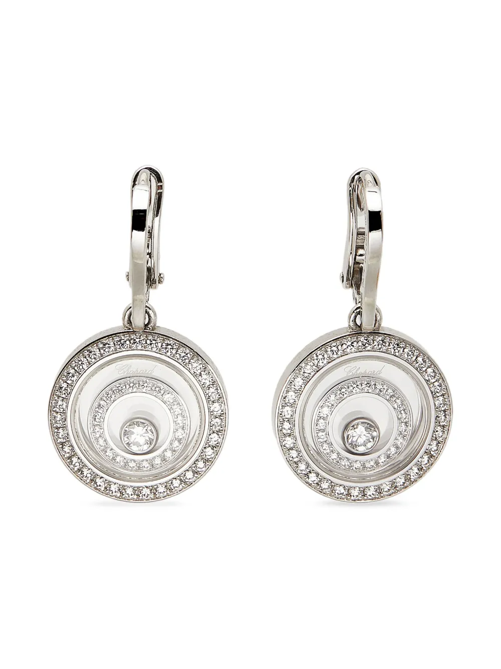 Chopard Pre-Owned 18K White Gold Happy Spirit diamond earrings | Silver | Image 1