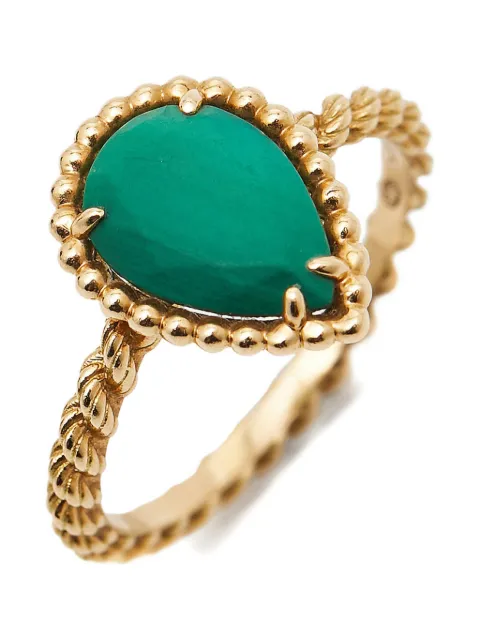 Boucheron Pre-Owned 18K yellow-gold Serpent Bohème malachite pear ring