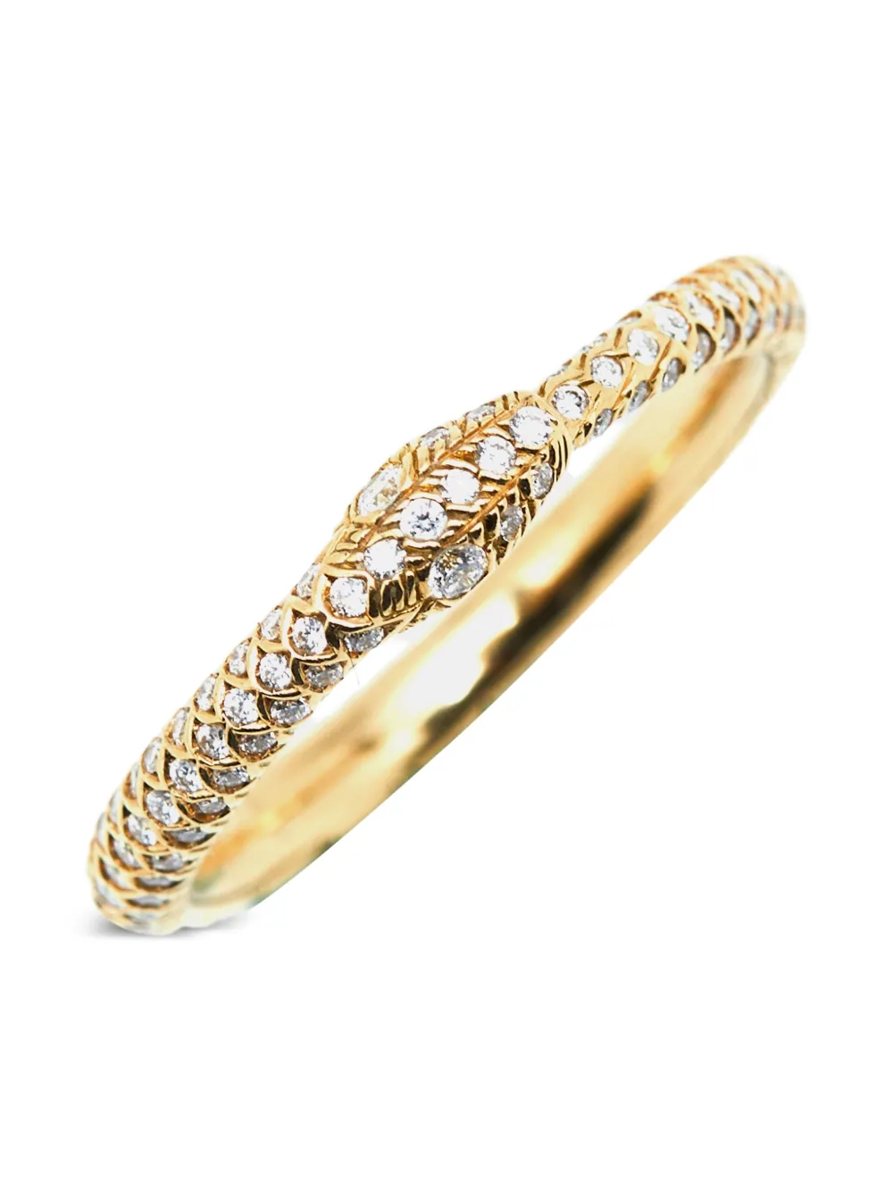 Gucci Pre-Owned Ouroboros ダイヤモンド リング 18Kイエローゴールド - ゴールドトーン Gucci Pre-Owned Ouroboros ダイヤモンド リング 18Kイエローゴールド - ゴールドトーン