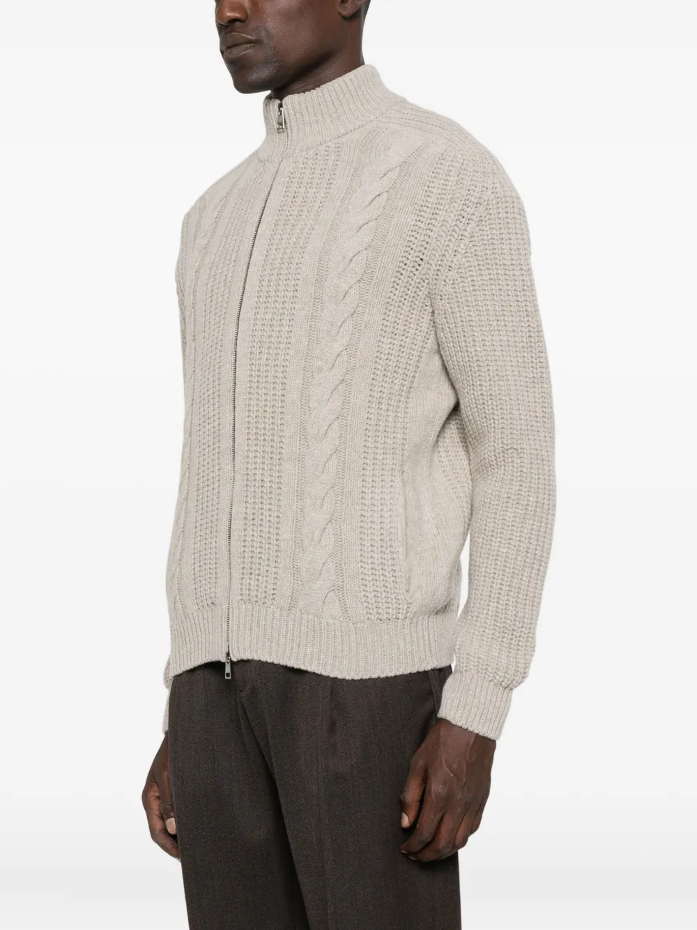 Tagliatore Kabelgebreid vest Beige