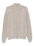 Tagliatore cable-knit zip-up cardigan - Neutrals