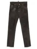 DSQUARED2 Bull Leatherette faded-patchwork jeans - Brown