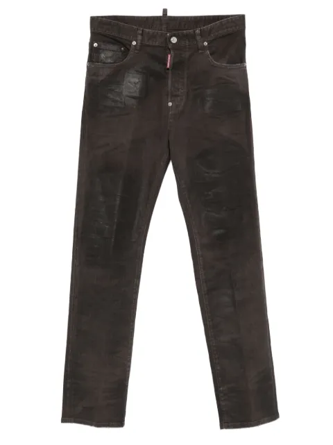 DSQUARED2 Bull Leatherette faded-patchwork jeans