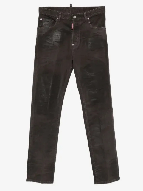DSQUARED2 Bull Leatherette faded-patchwork jeans