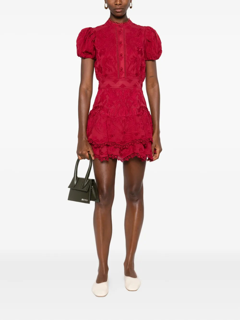 Alice + olivia Loryn embroidered mini shirt dress - Rood