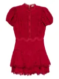 alice + olivia Loryn embroidered mini shirt dress