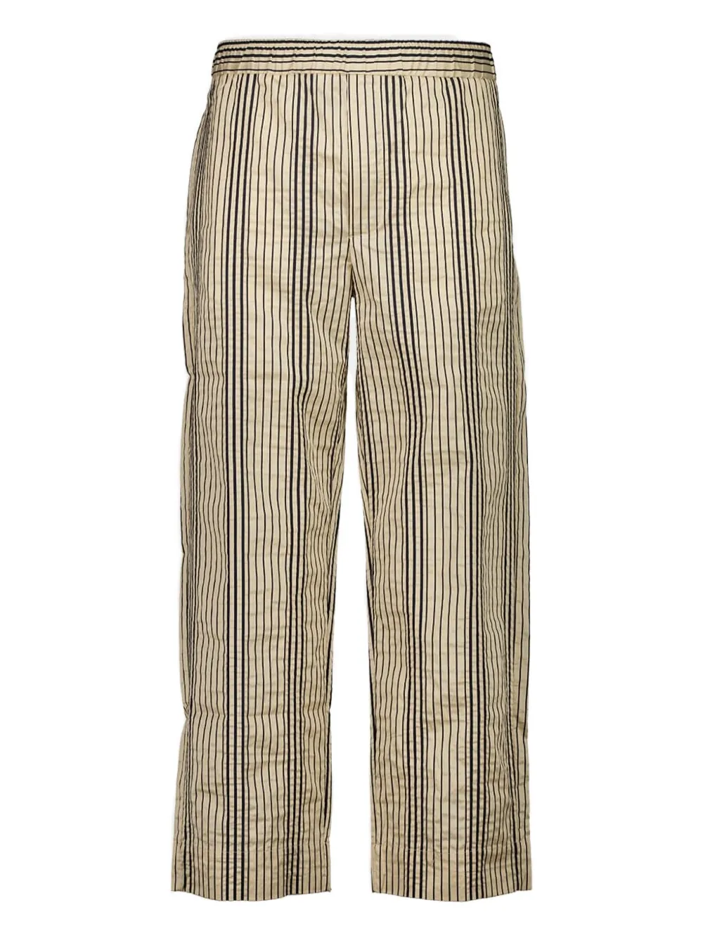 Commas Striped Elasticated-waist Trousers In Neutral