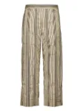 COMMAS striped elasticated-waist trousers - Neutrals