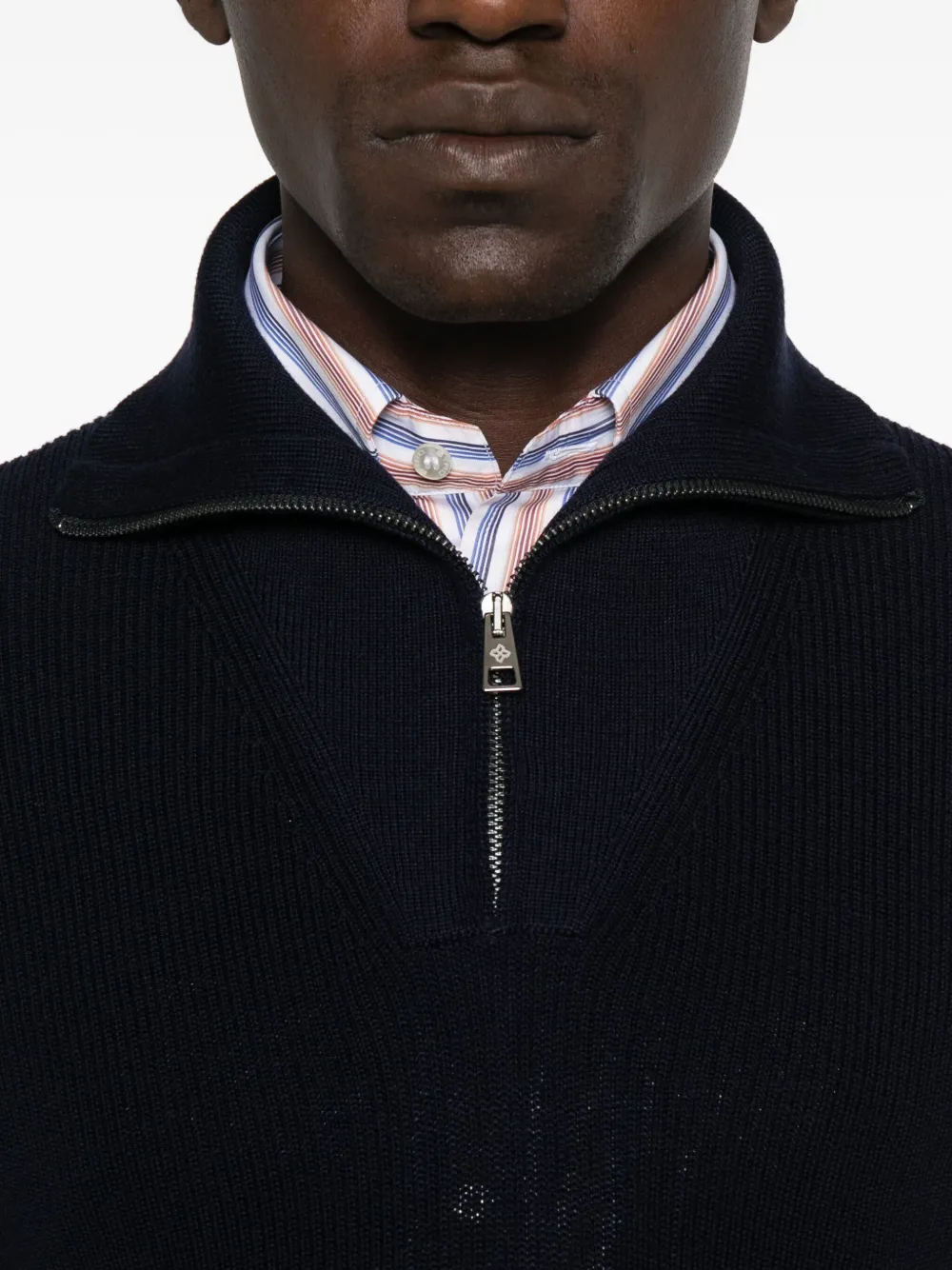 Tagliatore Trui met halve rits Blauw