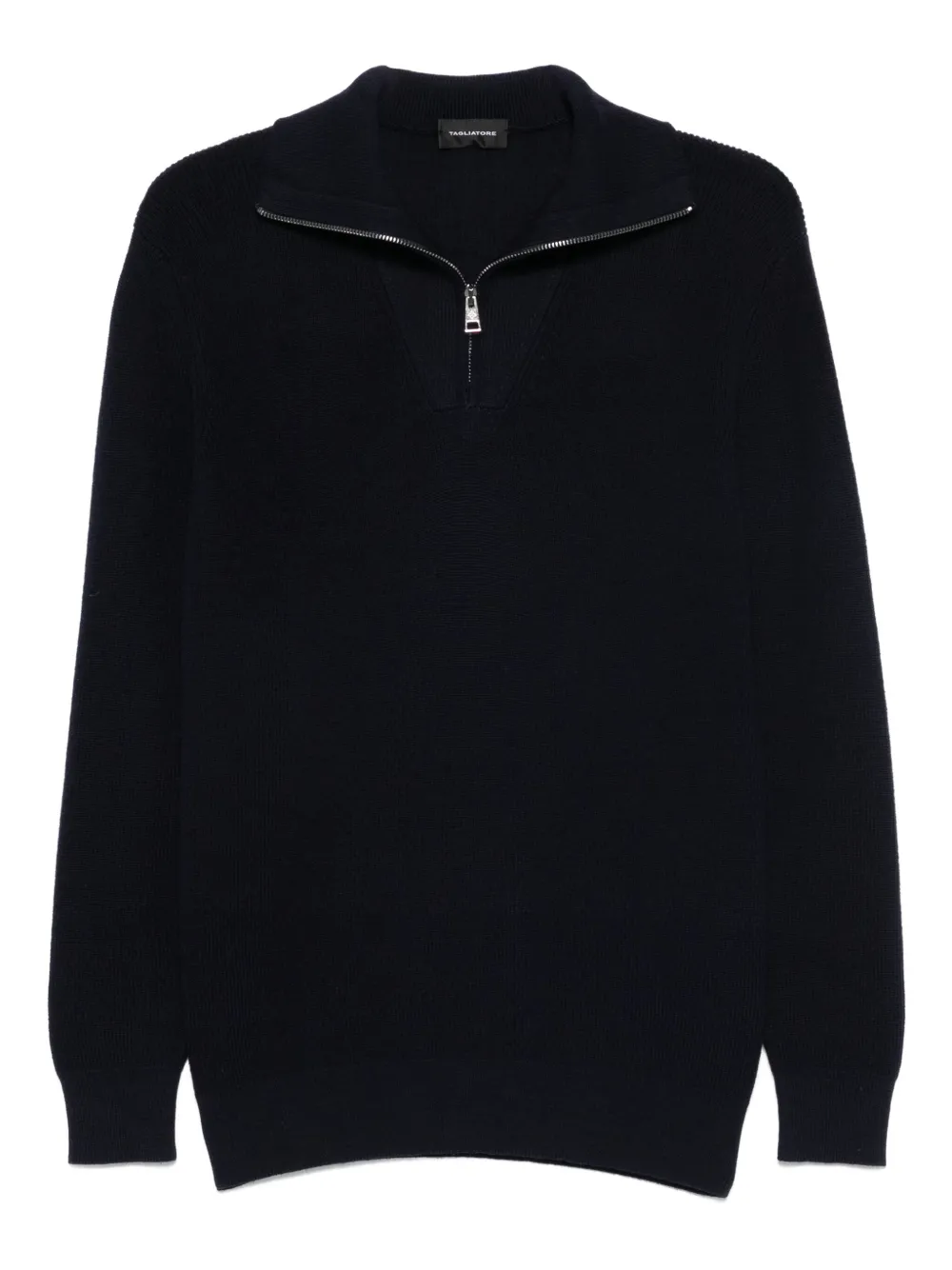 Tagliatore Trui met halve rits Blauw