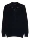 Tagliatore half-zip wool sweater - Blue