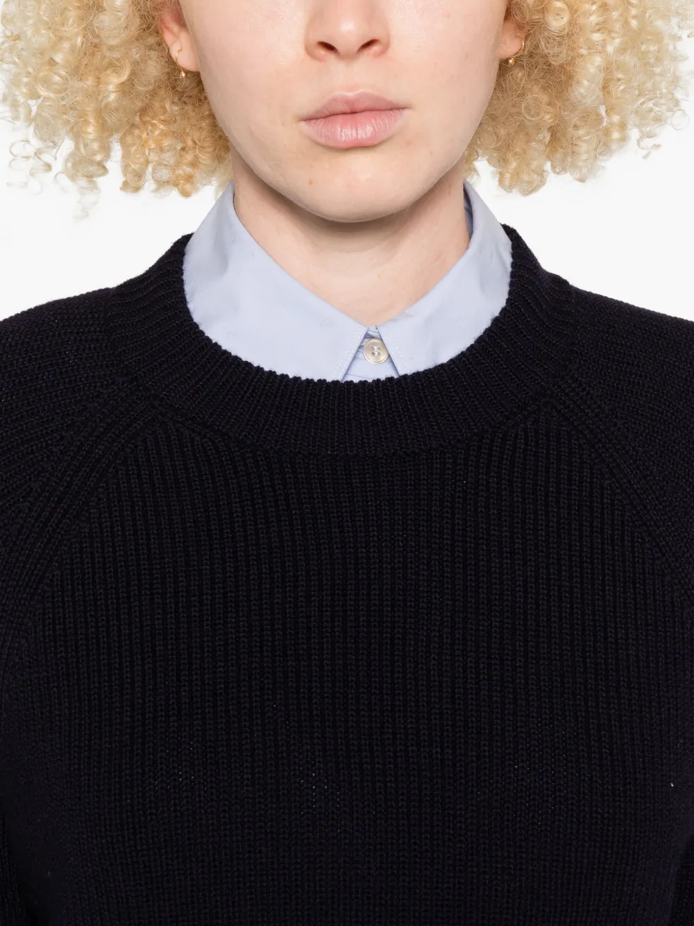 Forte Cropped trui met raglan mouwen Blauw