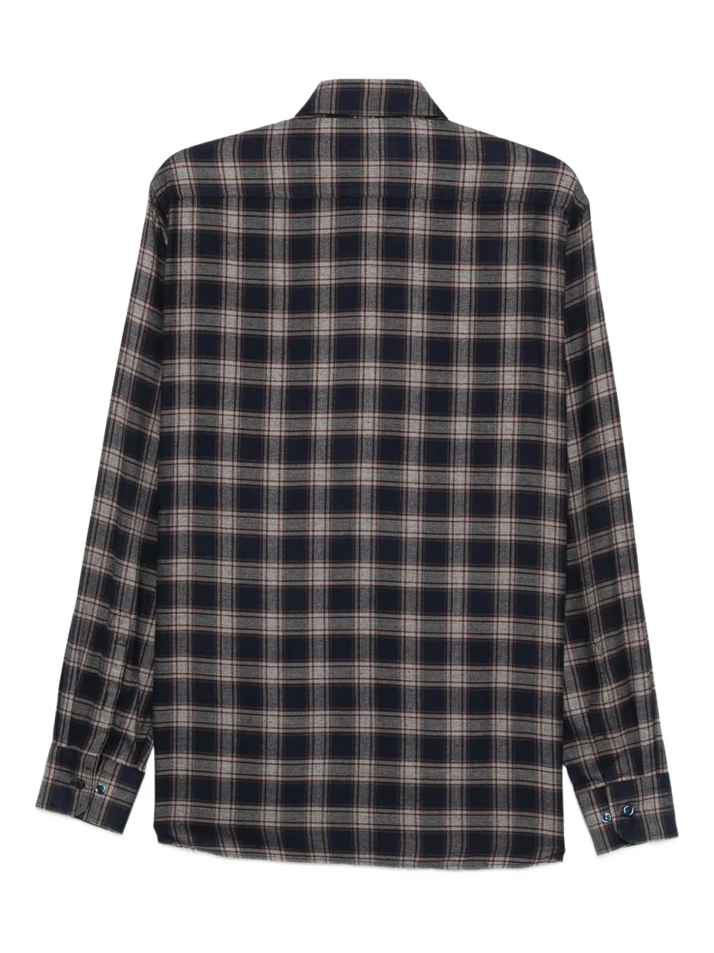 Paul & Shark checked-pattern long-sleeve shirt - Blauw