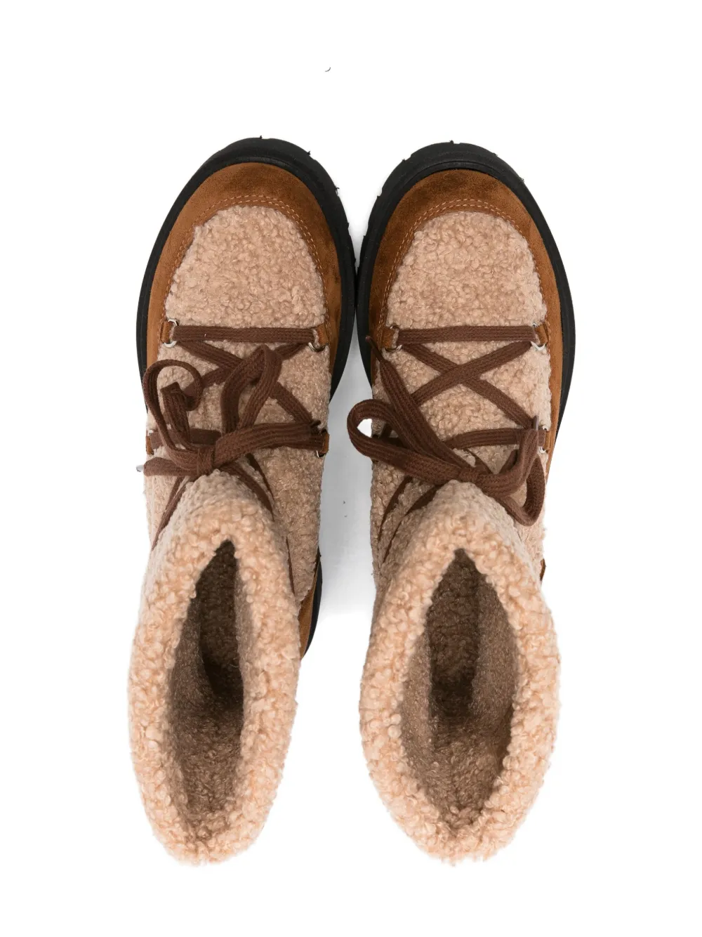 Il Gufo lace-up teddy boots Neutrals