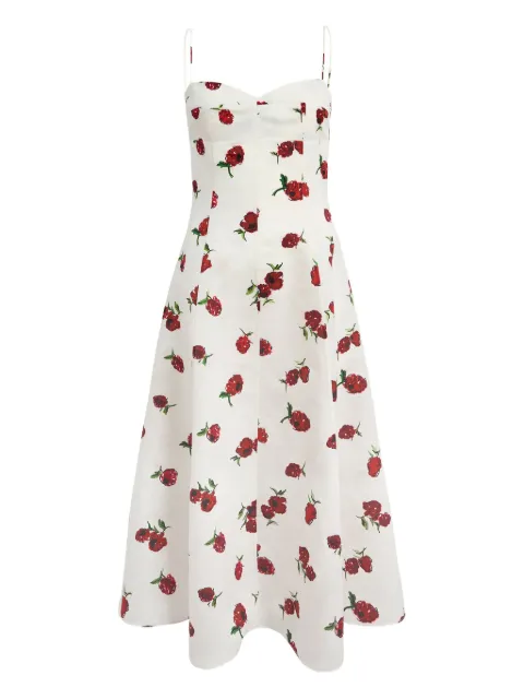KHAITE Isabella floral-print midi dress