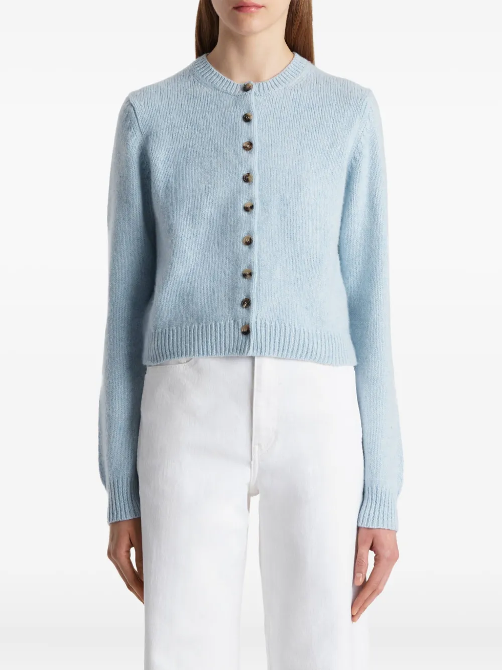KHAITE Everheart kasjmier vest met knopen Blauw