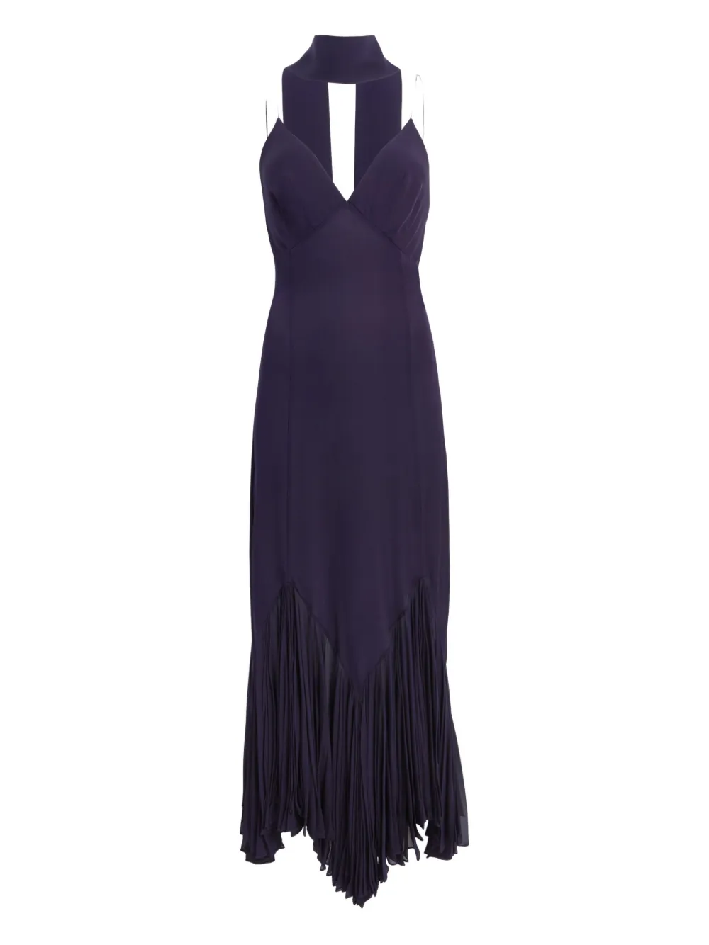 Candita pleated V-neck slip midi dress