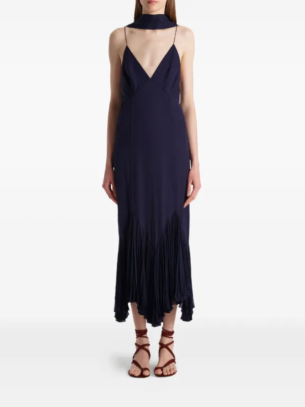 khaite blue dress KHAITE Blue 'The Candita' Maxi Dress Khaite