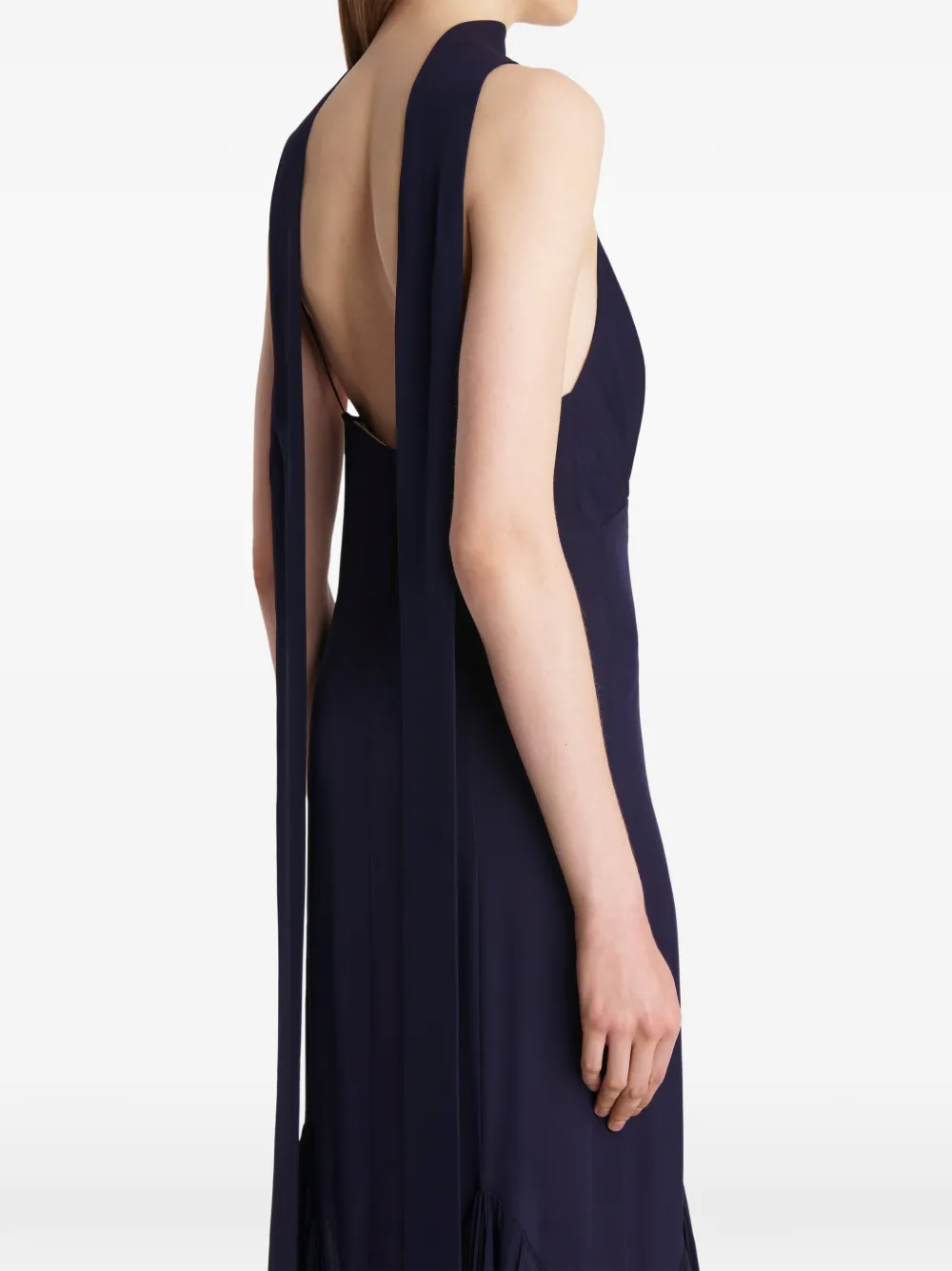 khaite blue dress with scarf Candita Pleated V-neck Slip Midi | how can you resist smarttag_size_in_stock:S Size:10 Years Zara | Fishtail Black Neck scarf