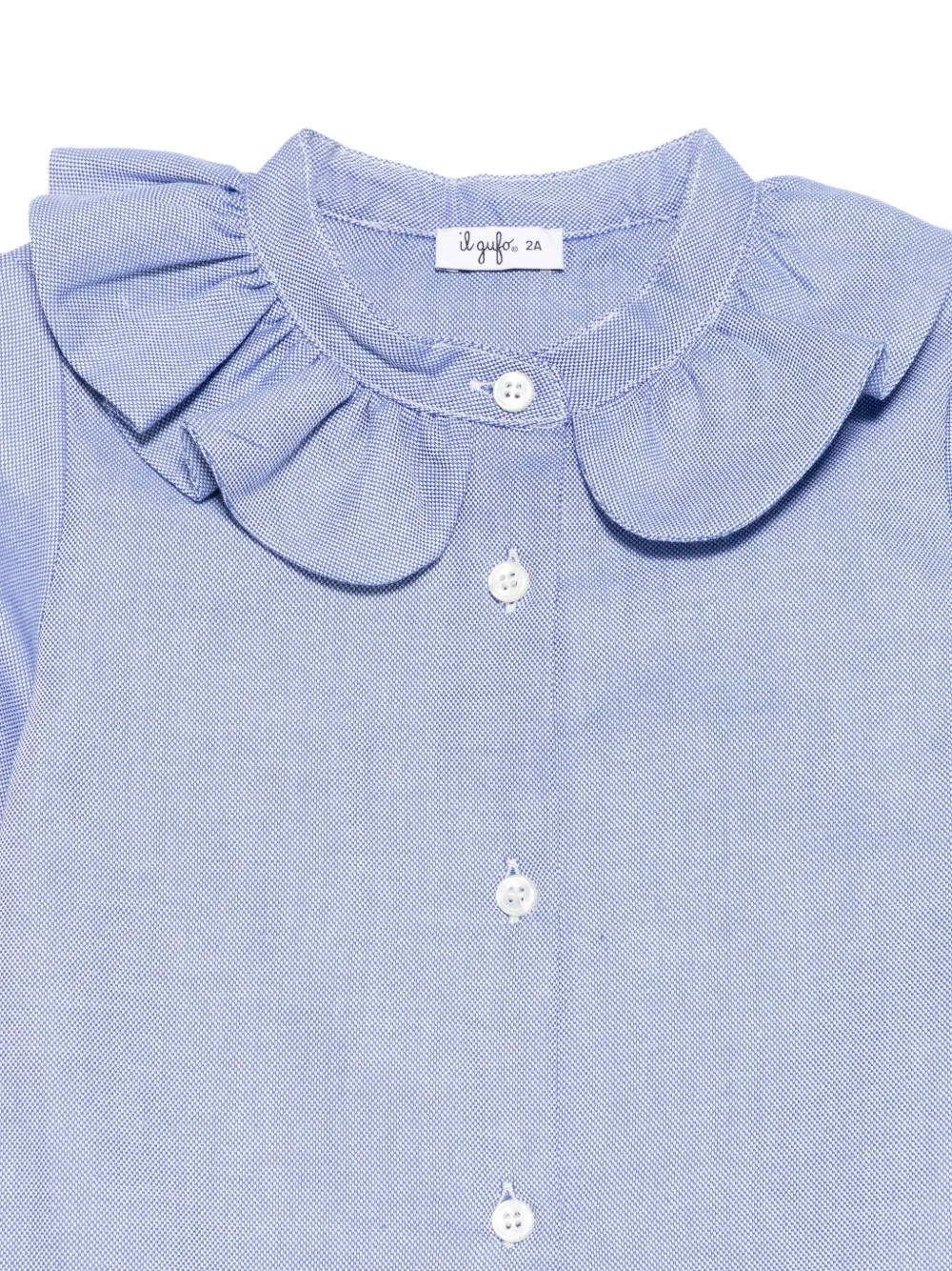 Il Gufo Shirt met ruchekraag Blauw