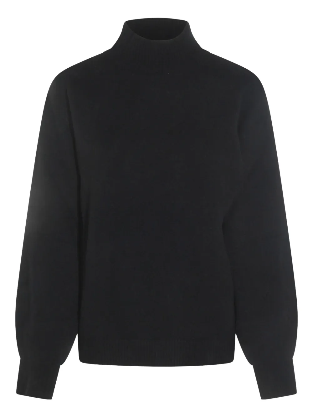high-neck balloon-sleeve sweater